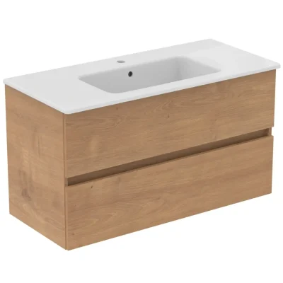 Ideal Standard Eurovit+ - izlietne ar zemizlietnes skapi, 55x100x44 cm, 2 atvilktnes, dabīgais ozols R0575Y8