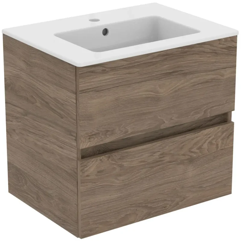 Ideal Standard Eurovit - izlietne ar skapīti, 55x60x44 cm, 2 atvilktnes, riekstkoks R0572Y9