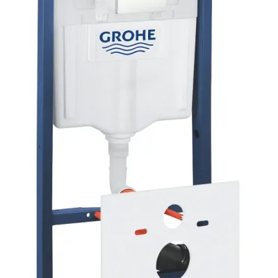 Grohe Rapid SL - priekšsienas elements ar skalošanas tvertni sienas WC, pārbūves komplekts Fresh, vadības plate Skate Cosmopolitan, Alpu balts 39448000