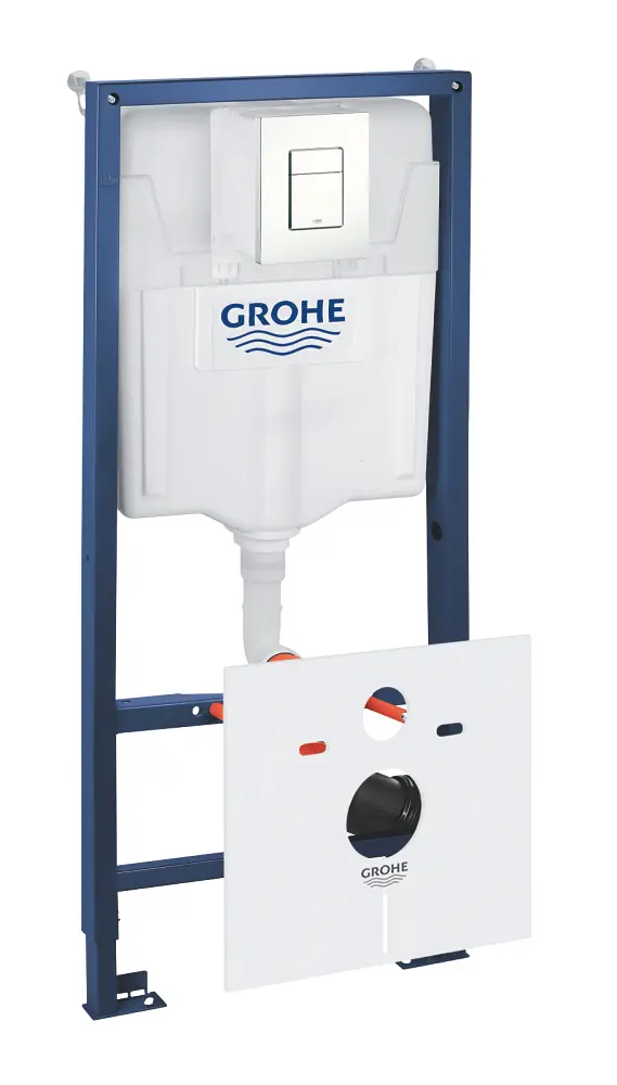 Grohe Rapid SL - priekšsienas elements ar skalošanas tvertni sienas WC, pārbūves komplekts Fresh, vadības plate Skate Cosmopolitan, Alpu balts 39448000