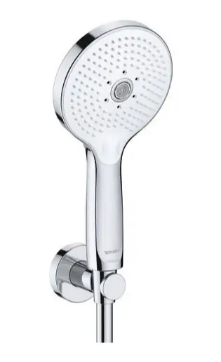 Duravit dušas - rokas dušas komplekts, turētājs un šļūtene, 3 strūklas veidi, hroms/balts UV0712001005