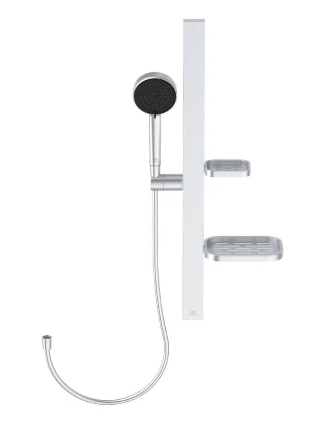 Ideal Standard ALU+ - dušas komplekts: rokas duša, stienis un šļūtene, 2 strūklas veidi, sudrabs BD586SI
