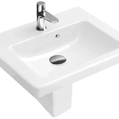 Villeroy & Boch Subway 2.0 - stūra rokas izlietne 50x40 cm, ar pārplūdi, 1 jaucējkrāna caurumu, balts 73155001