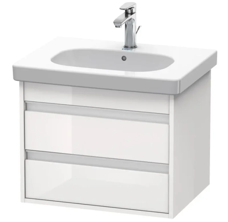 Duravit Ketho - izlietnes skapītis 48x60x46 cm, 2 atvilktnes, balts spīdīgs KT665002222