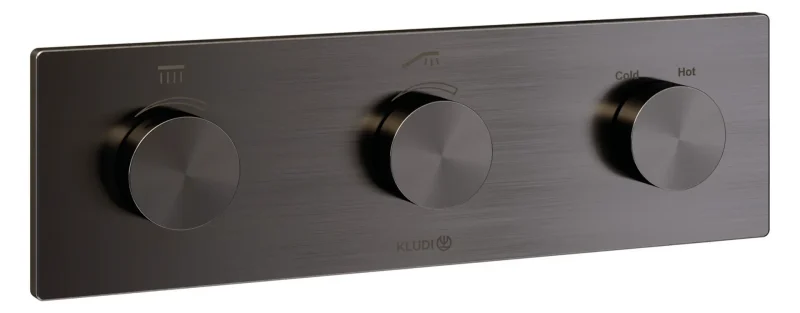 Kludi Tronic - zemapmetuma termostata maisītājs, 2 patērētājiem, birstēts gunmetal 38300N2-00