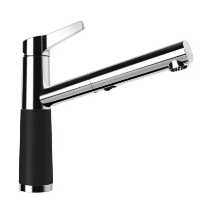 SCHOCK SC-510 - virtuves izlietnes maisītājs ar izvelkamu dušu, Onyx/hroms 554120GON
