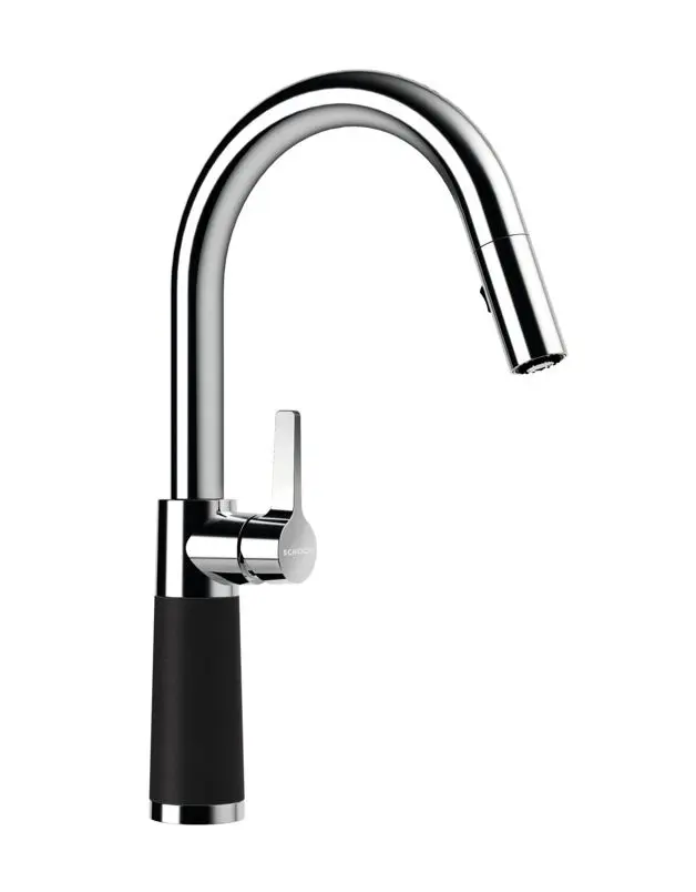 SCHOCK SC-520 - virtuves izlietnes maisītājs ar izvelkamu dušu, Nero/hroms 555120GNE