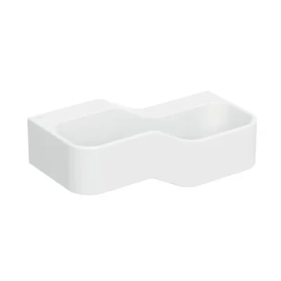 Geberit Bambini - dubultā izlietne bērniem, 90x39 cm, labā, bez pārplūdes, bez cauruma jaucējkrānam, Alpu balts 502.974.00.2