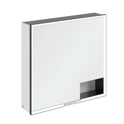 Villeroy & Boch My View+ - spoguļskapītis ar LED apgaismojumu 80x75x17 cm, 2 durvis, Brillantbalts/Mattmelns B48180VE