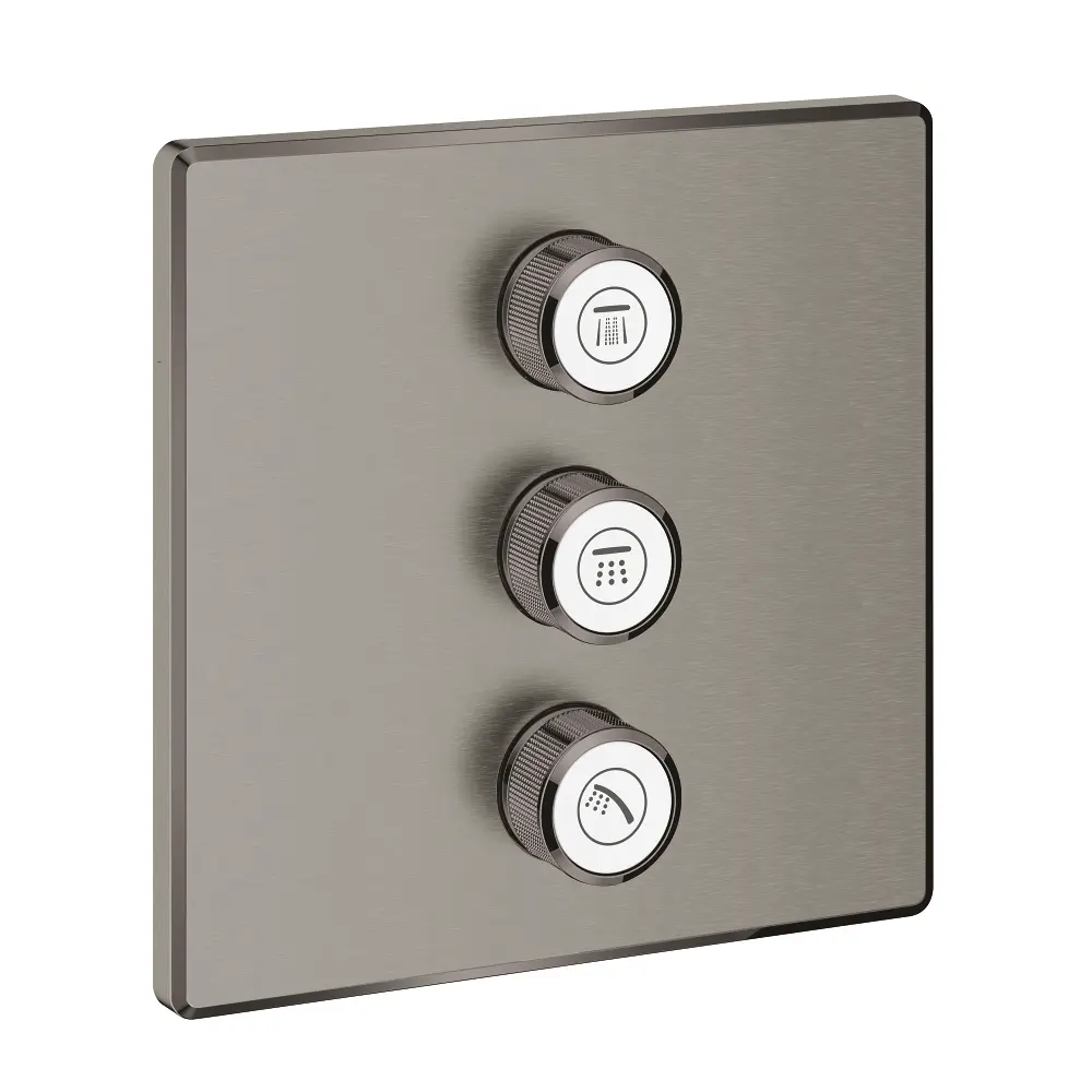 Grohe Grohtherm SmartControl - zemapmetuma vārsts 3 patērētājiem, birstēts Hard Graphite 29127AL0