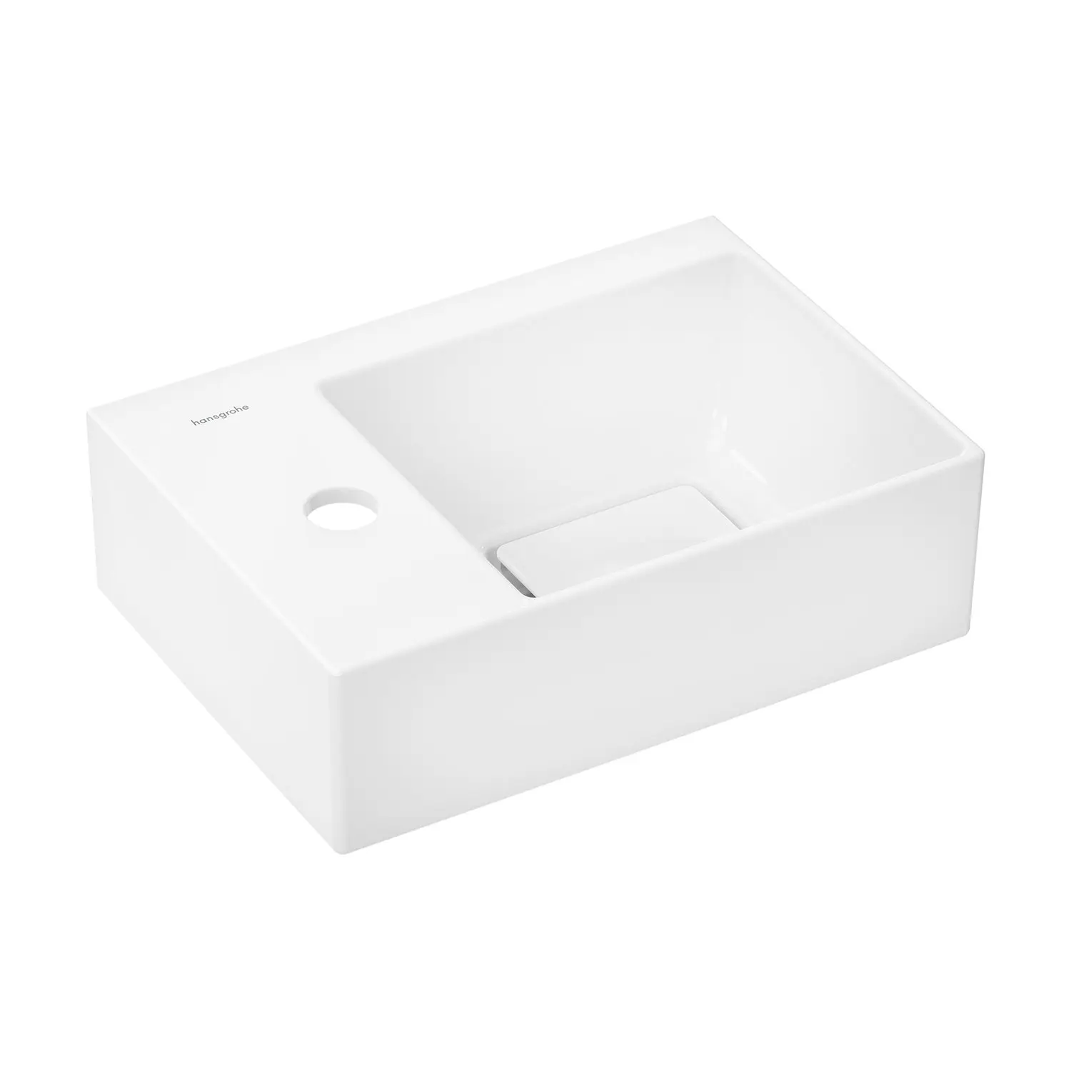 Hansgrohe Xevolos E - roku mazgājamā izlietne 36x25 cm, bez pārplūdes, krāna caurums pa kreisi, SmartClean, balta 61087450