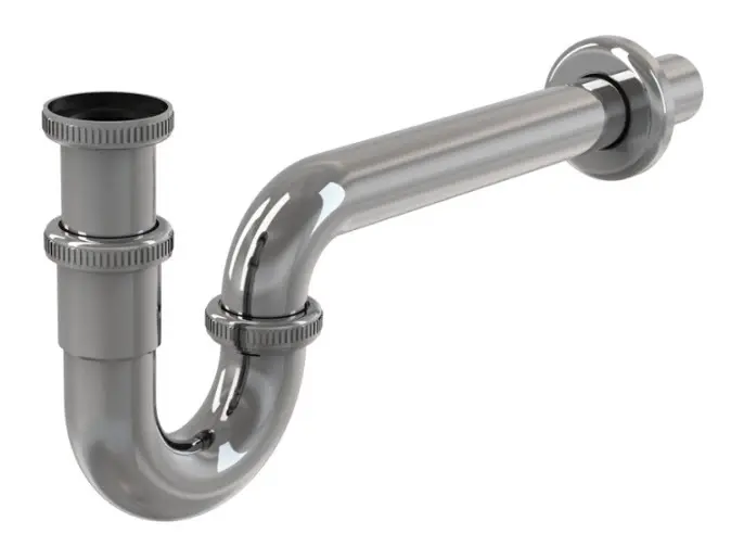 Alcadrain Siphons - izlietnes sifons, diametrs 32 mm ar pārplūdes uzgriezni, metāls A432