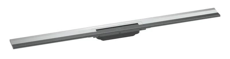 Hansgrohe RainDrain Flex - dušas noteka 1000 ar nerūsējošā tērauda resti, saīsināma, montāžai pie sienas, hromēts 56053000