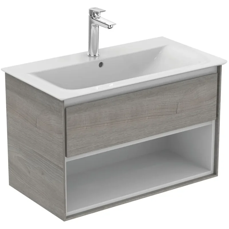 Ideal Standard Connect Air - izlietnes skapītis, 80x44x52 cm, pelēks ozols/balts matēts E0827PS