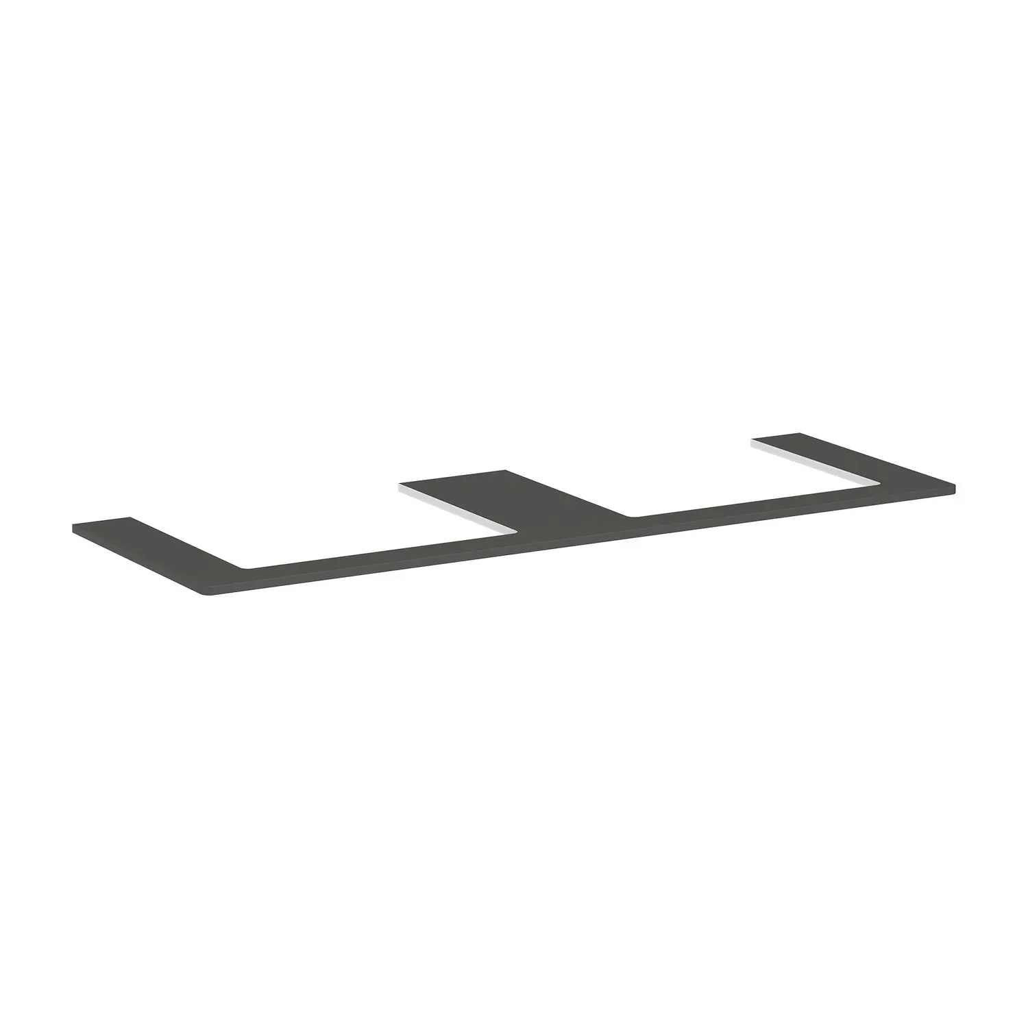 Hansgrohe Xelu Q - izlietnes virsma 156x55 cm, 2 izgriezumi, matēti pelēka 54112910