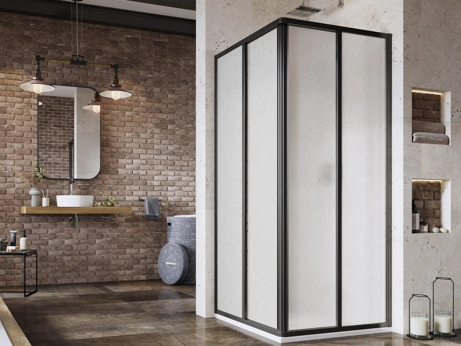 Ravak Supernova - dušas kabīne 90x90 cm, melns/Pearl 14V703O211S