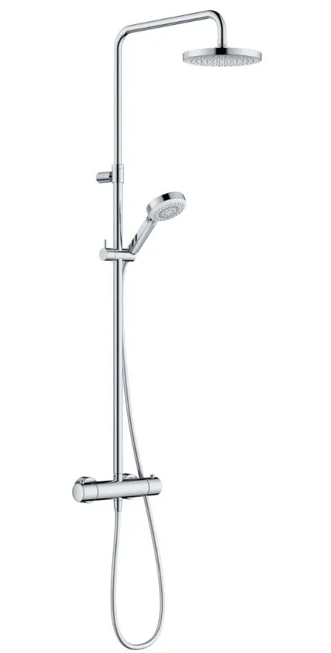 Kludi Dive - dušas komplekts ar termostatu, diametrs 20 cm, 3 strūklas veidi, hroms 6807905-00