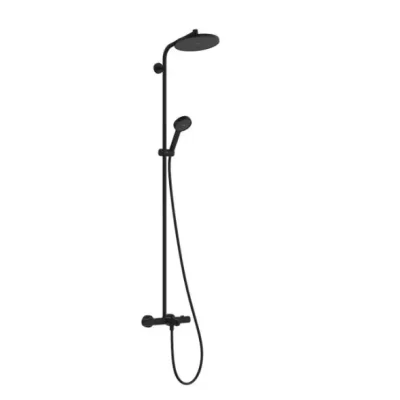 Hansgrohe Activera S - dušas komplekts ar vannas termostatu, diametrs 24 cm, 2 strūklas veidi, EcoSmart, matēti melns 28871670