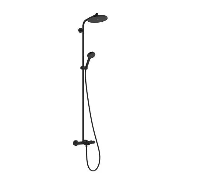 Hansgrohe Activera S - dušas komplekts ar vannas termostatu, diametrs 24 cm, 2 strūklas veidi, EcoSmart, matēti melns 28871670