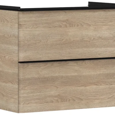 Hansgrohe Xelu Q - izlietnes apakšskapītis, 63x78x50 cm, 2 atvilktnes, dabīgs ozols/matēti melns 54029670