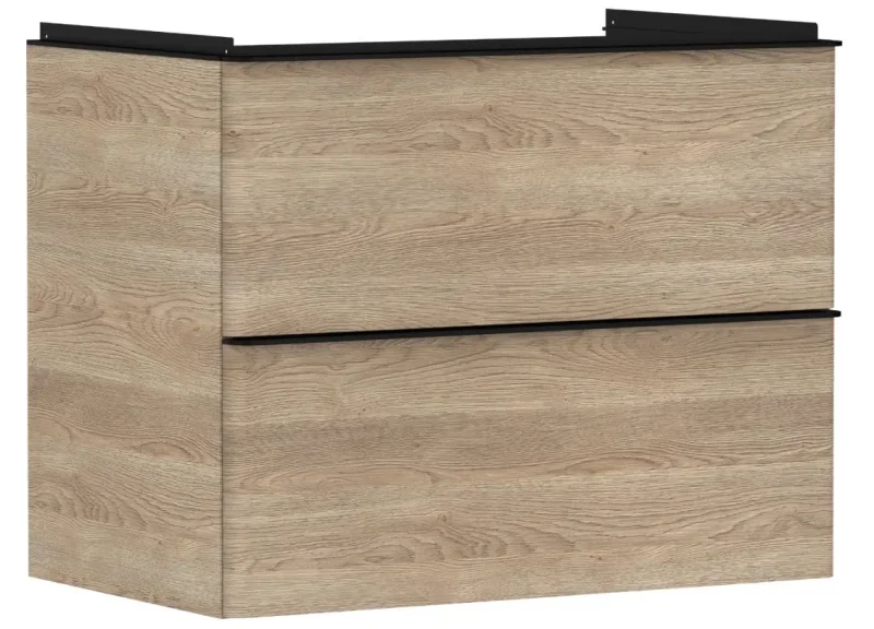 Hansgrohe Xelu Q - izlietnes apakšskapītis, 63x78x50 cm, 2 atvilktnes, dabīgs ozols/matēti melns 54029670