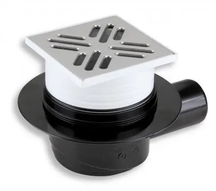 Novaservis piederumi - grīdas noteka, sānu, 11x11/5 cm, nerūsējošais tērauds 450,0