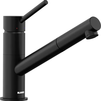 Blanco Kano S - virtuves maisītājs ar izvelkamu izteku, matēti melns 526668