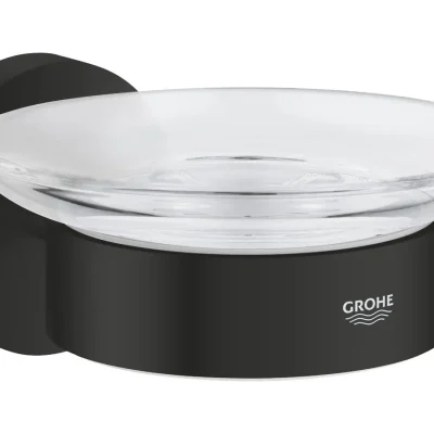 Grohe QuickFix Start - ziepju trauks ar turētāju, stikls/melns matēts 411932430