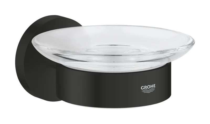 Grohe QuickFix Start - ziepju trauks ar turētāju, stikls/melns matēts 411932430