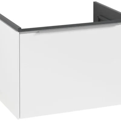 Villeroy & Boch Subway 3.0 - izlietnes skapītis ar LED apgaismojumu, 62x43x48 cm, 1 atvilktne, Pure White/spīdīgs alumīnijs C575L0VF