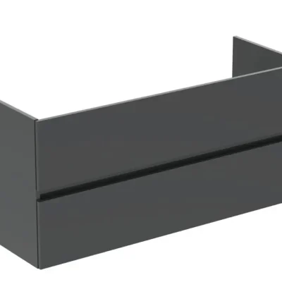 Ideal Standard Eurovit+ - izlietnes apakšskapis, 55x120x44 cm, 2 atvilktnes, pelēks spīdīgs R0266TI