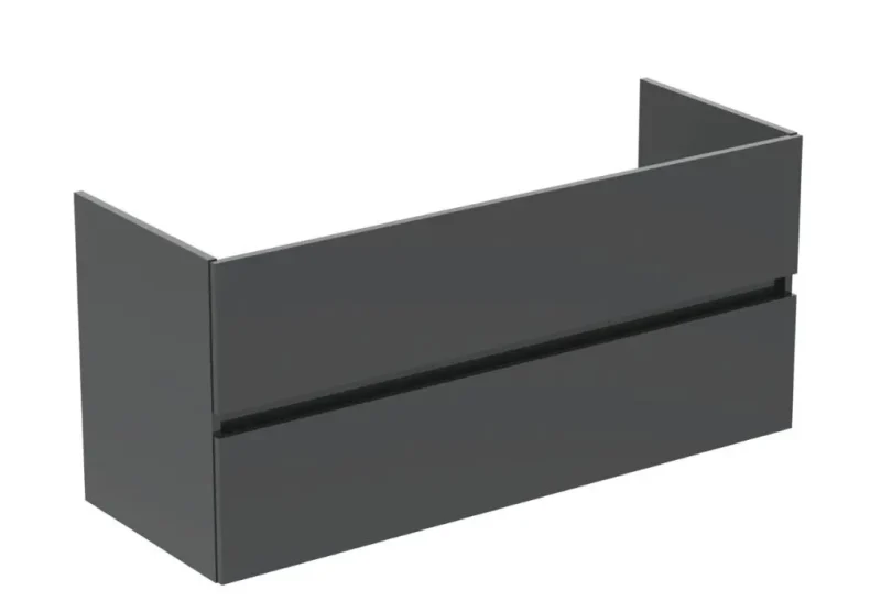 Ideal Standard Eurovit+ - izlietnes apakšskapis, 55x120x44 cm, 2 atvilktnes, pelēks spīdīgs R0266TI