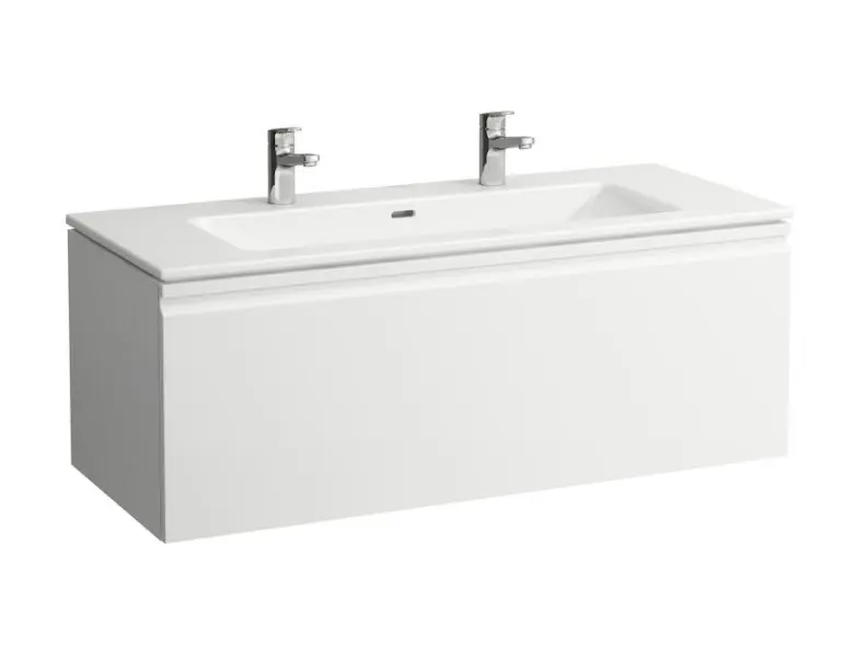 Laufen Pro S - dubultā izlietne ar zemskapīti, 120x53x50 cm, 1 atvilktne, balta matēta H8609684631071