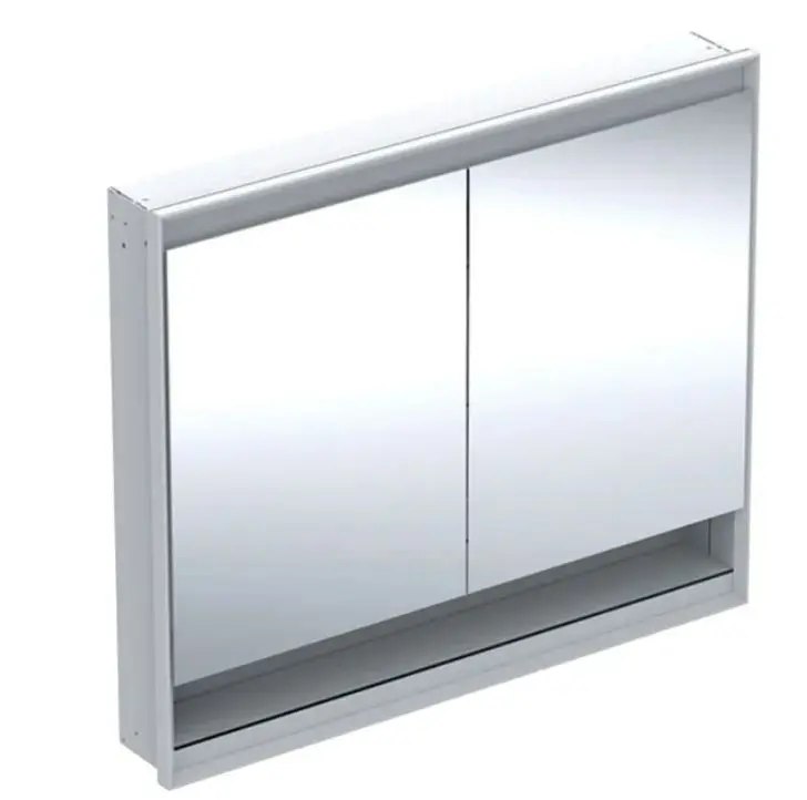 Geberit ONE - spoguļskapis ar LED apgaismojumu, 105x90x15 cm, 2 durvis, zemapmetuma montāža, ar nišu, metāls 505.824.00.1