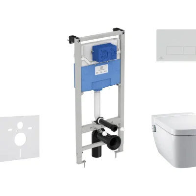 Ideal Standard ProSys - komplekts - priekšsienas elements, dušas WC un WC sēdeklis TECEone, vadības plate Oleas M2, Rimless, SoftClose, hroms ProSys120M SP57