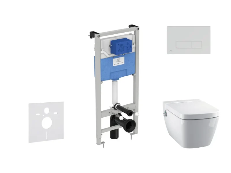 Ideal Standard ProSys - komplekts - priekšsienas elements, dušas WC un WC sēdeklis TECEone, vadības plate Oleas M2, Rimless, SoftClose, hroms ProSys120M SP57