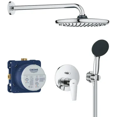 Grohe Start Edge - dušas komplekts zemapmetuma montāžai, diametrs 25 cm, 2 strūklas veidi, hroms 25293000