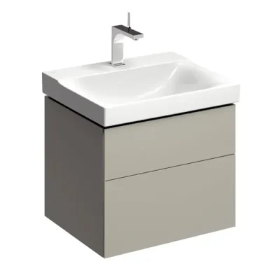 Geberit Xeno 2 - dubultais izlietnes skapītis 60 cm, izvelkama atvilktne ar LED apgaismojumu, greige 500.506.00.1