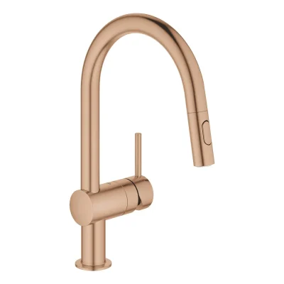 Grohe Minta - virtuves izlietnes maisītājs ar izvelkamu trauku dušu, Warm Sunset matēts 32321DL2