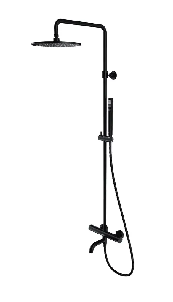 OMNIRES Y - dušas komplekts ar vannas termostatu, diametrs 25 cm, melns Y1234BL