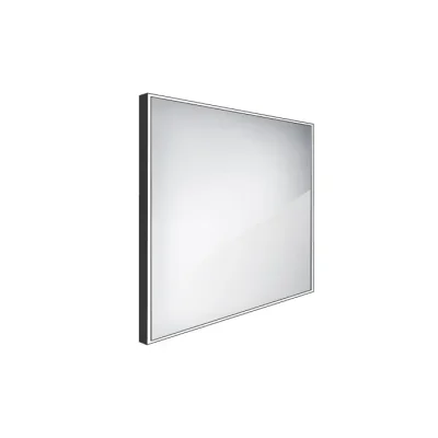 Nimco spogulis - spogulis ar LED apgaismojumu, 70x70 cm, alumīnijs/melns ZPC 13077-90