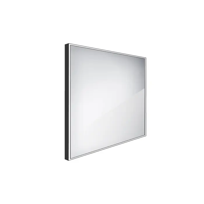 Nimco spogulis - spogulis ar LED apgaismojumu, 70x70 cm, alumīnijs/melns ZPC 13077-90