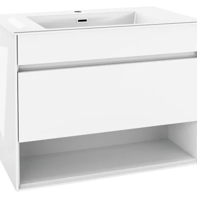 kielle Nefia - izlietne ar apakšskapi, 80 cm, balts spīdīgs 50027S810