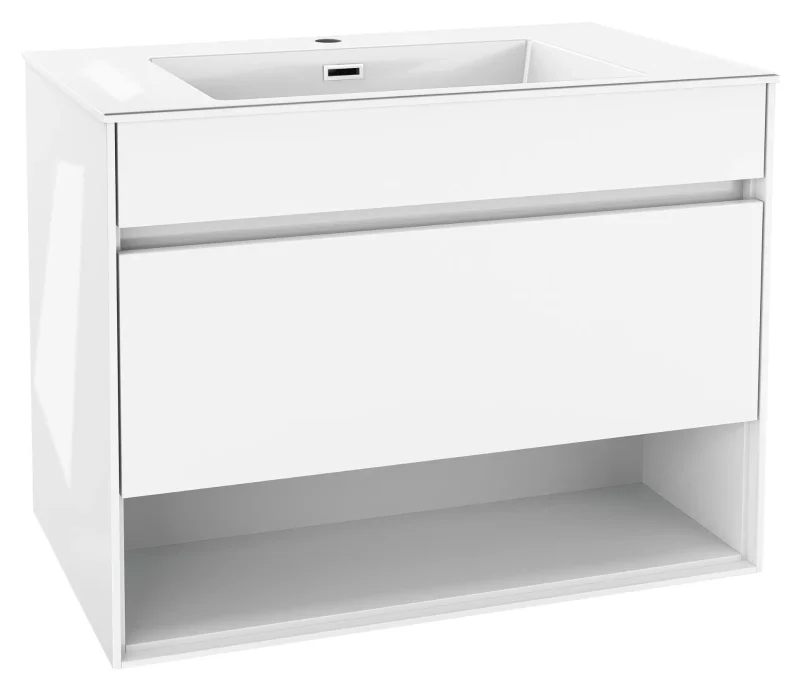 kielle Nefia - izlietne ar apakšskapi, 80 cm, balts spīdīgs 50027S810