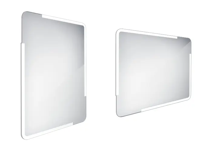 Nimco spogulis - spogulis ar LED apgaismojumu, 60x80 cm, noapaļoti stūri, alumīnijs ZP 15002