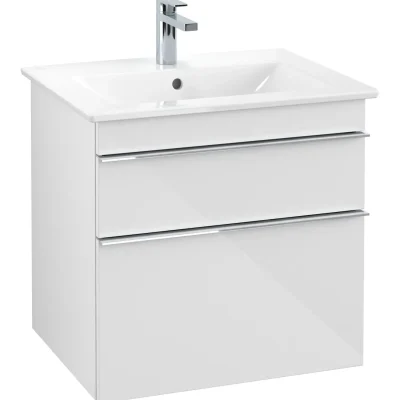 Villeroy & Boch Venticello - izlietnes skapītis, 60x59x50 cm, 2 atvilktnes, Glossy White A92401DH