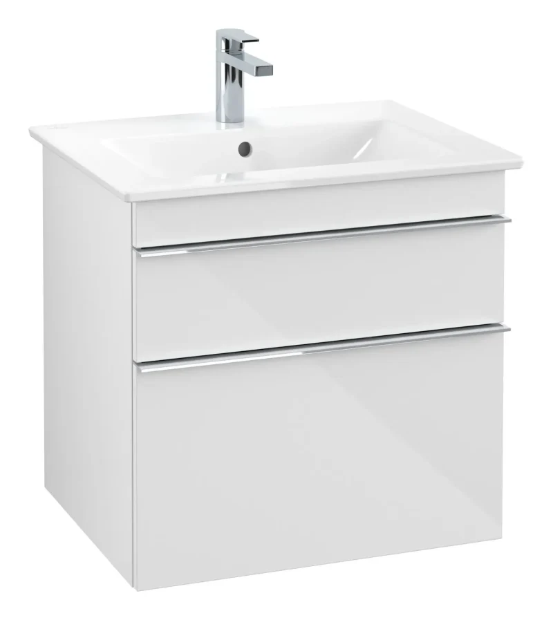 Villeroy & Boch Venticello - izlietnes skapītis, 60x59x50 cm, 2 atvilktnes, Glossy White A92401DH