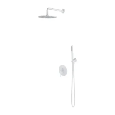 OMNIRES Y - dušas komplekts ar zemapmetuma maisītāju, ar iebūvējamo daļu, diametrs 25 cm, matēti balts SYSY35WM