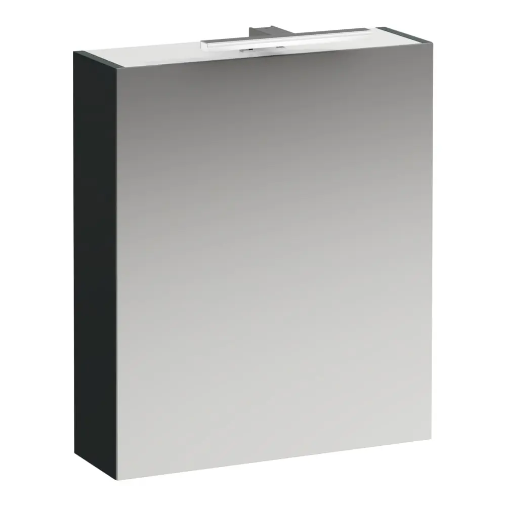 Laufen Base - spoguļskapītis ar LED apgaismojumu, 70x60x19 cm, 1 durvis, eņģes labajā pusē, pelēks H4027521102661
