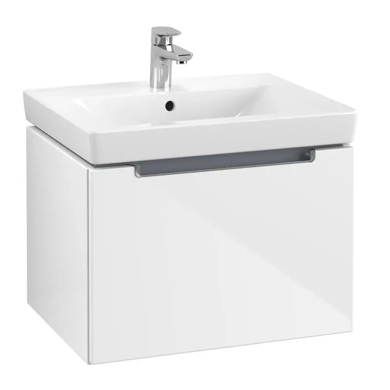 Villeroy & Boch Subway 2.0 - izlietnes skapītis, 59x42x45 cm, 1 atvilktne, Glossy White A68710DH